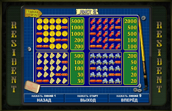 Игровой автомат Resident - охота за золотом казино Вулкан